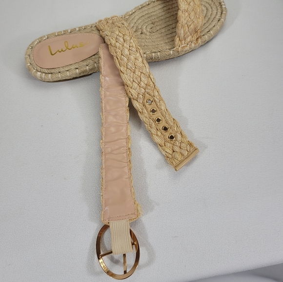 Lulus UTELLA Natural Espadrille Ankle Strap Flat Sandal Sz 9 - Picture 12 of 15